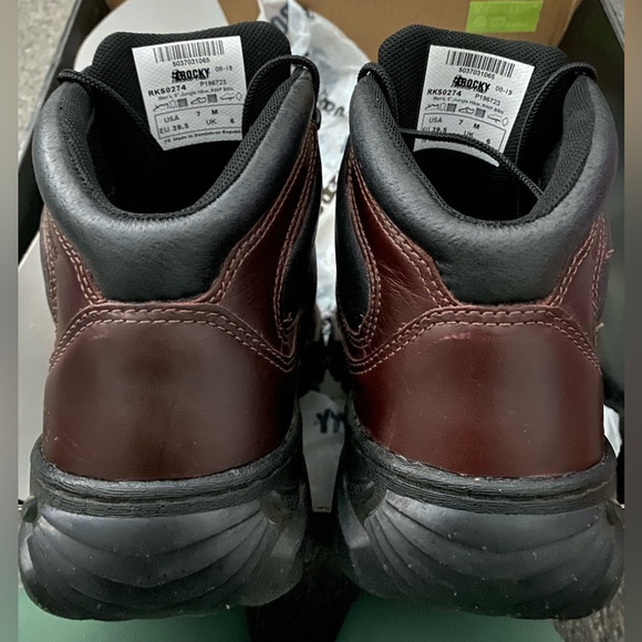 Rocky 6" Tall Brown Hiker Hiking Work Boots Vibram Sole Size 39.5 - Picture 11 of 12